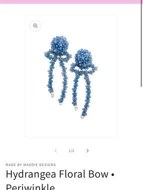Anthropologie Blue Floral Drop Earrings